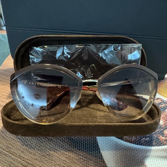 Prada Women's Sunglasses - Transparent Brown - Picture 1 of 4
